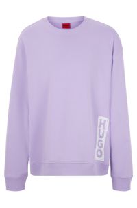 Oversized-fit sweatshirt in French terry with logo detail, Light Purple