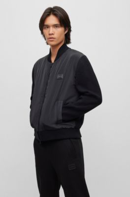 black zip bomber jacket