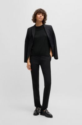 Knit t-shirt in merino wool, Black