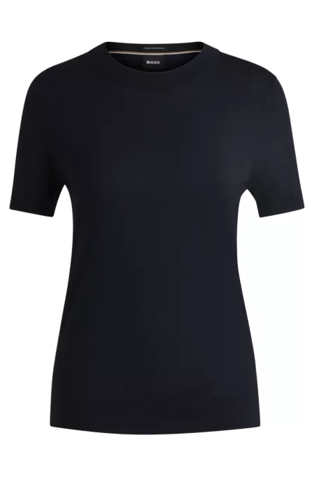 Knit t-shirt in merino wool