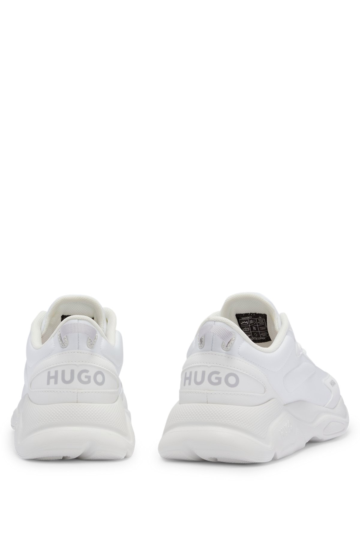 Running-style hybrid trainers with logo details, White