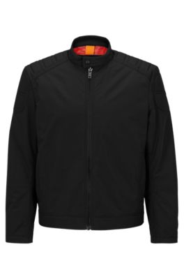 BOSS - Slim-fit biker jacket in water-repellent canvas