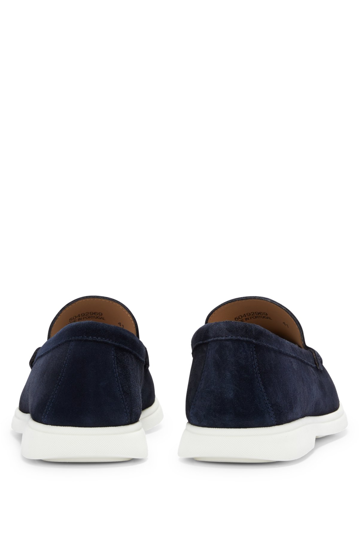 BOSS - Suede loafers embossed logo and TPU