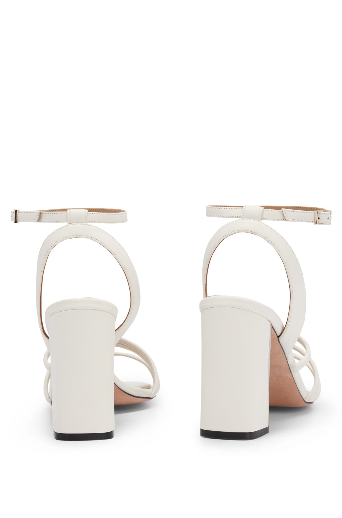 kronblad Forløber Sindsro BOSS - Sandaler i nappalæder med stropper og blokhæl