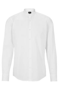 Slim-fit shirt in easy-iron cotton poplin, White