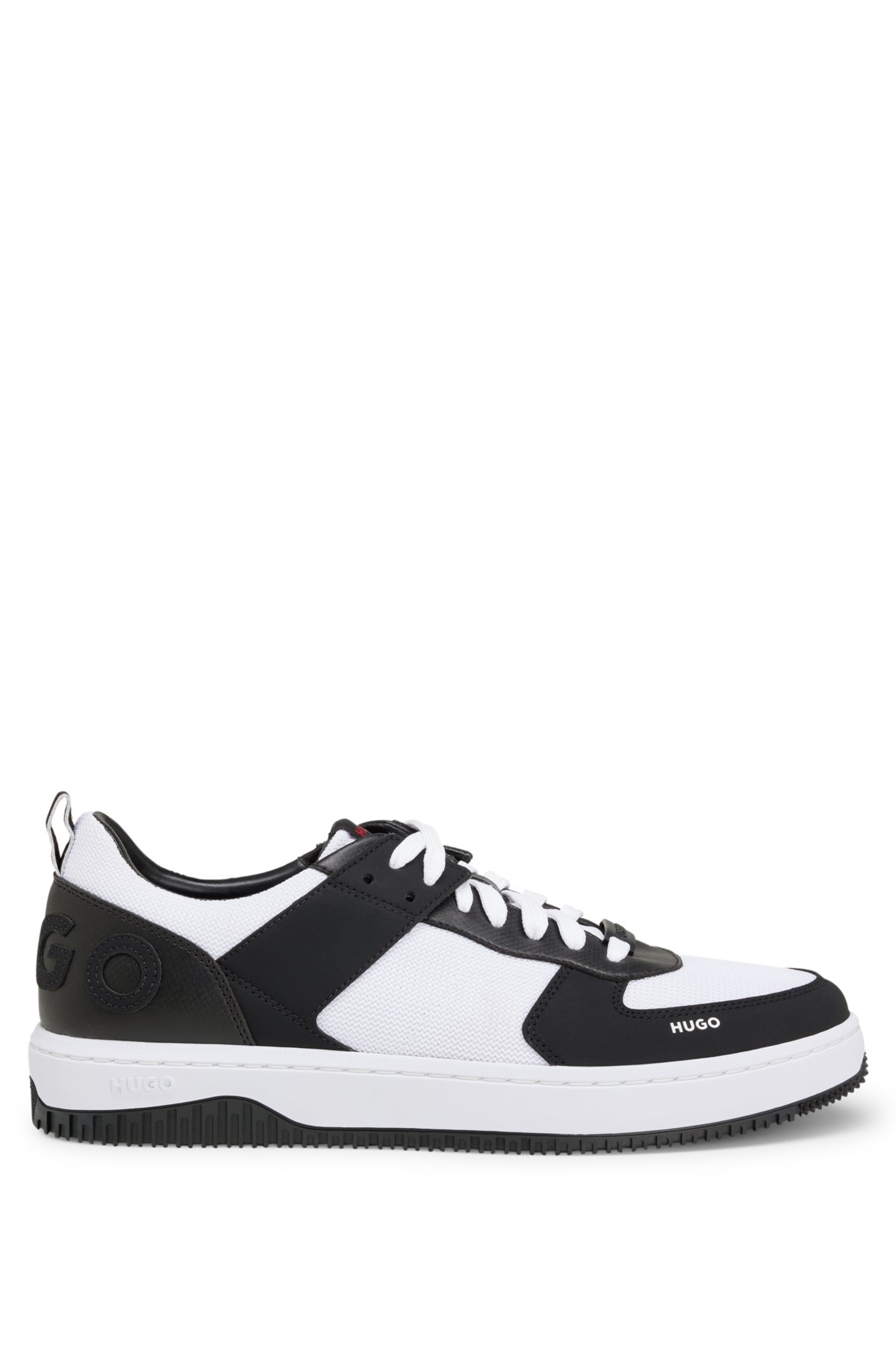 HUGO - Mixed-material trainers with backtab logo