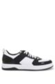 Mixed-material trainers with backtab logo, White / Black