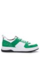 Mixed-material trainers with backtab logo, Green