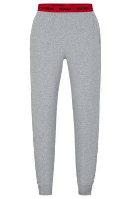 HUGO - Stretch-cotton jersey pyjama bottoms with logo waistband