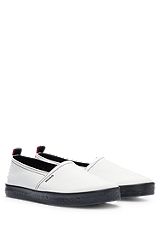 Cotton-canvas slip-on trainers with branded side sole, White