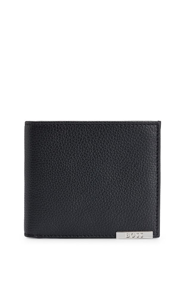 Geschenk-Set mit Geldbörse und Kartenetui aus Leder mit Logo-Detail, Schwarz