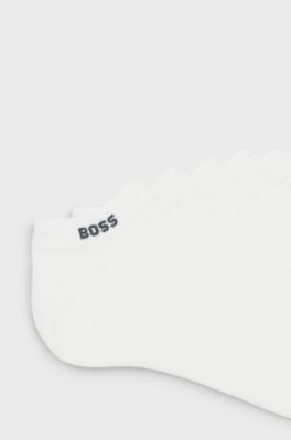 F&uuml;nferpack Sneakers-Socken aus Baumwoll-Mix mit Branding, Wei&szlig;