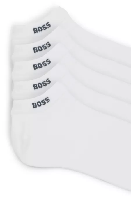 Five-pack of cotton-blend ankle socks with branding