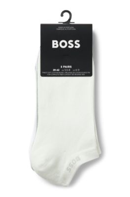 Five-pack of cotton-blend ankle socks with branding, Green / Black / White
