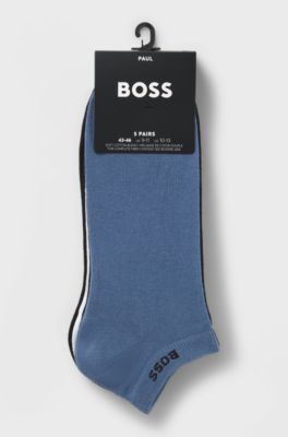 Five-pack cotton-blend ankle socks, Black / White / Blue