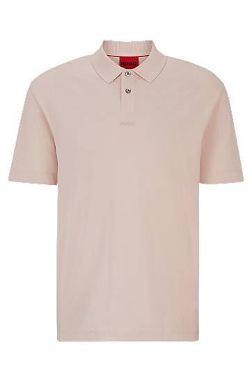 Hugo Cotton-piqué Polo Shirt With Logo Print In Brown