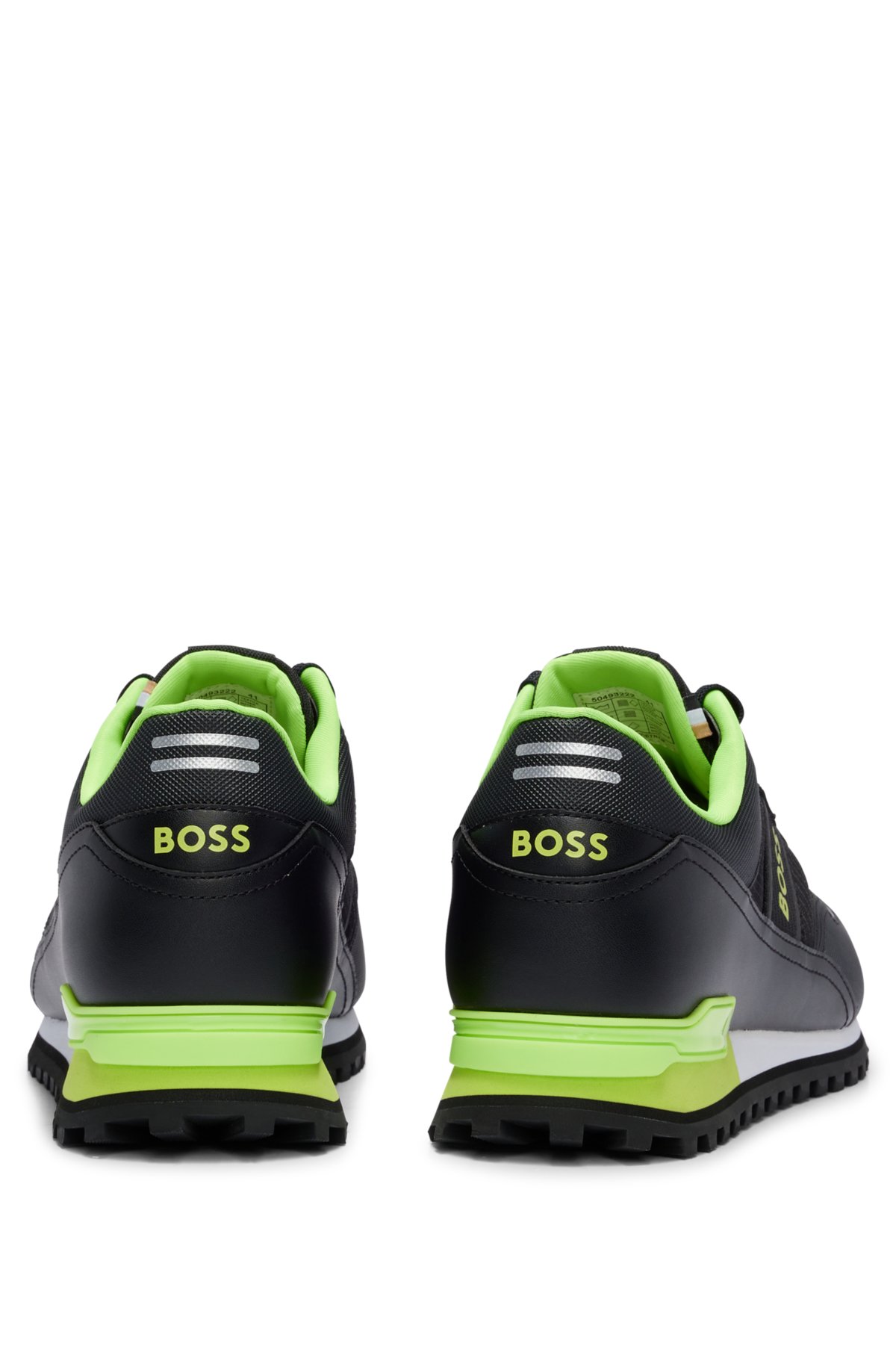 BOSS - Mixed-material trainers with logo