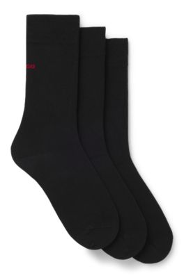 Three-pack of regular-length socks with logos, Black