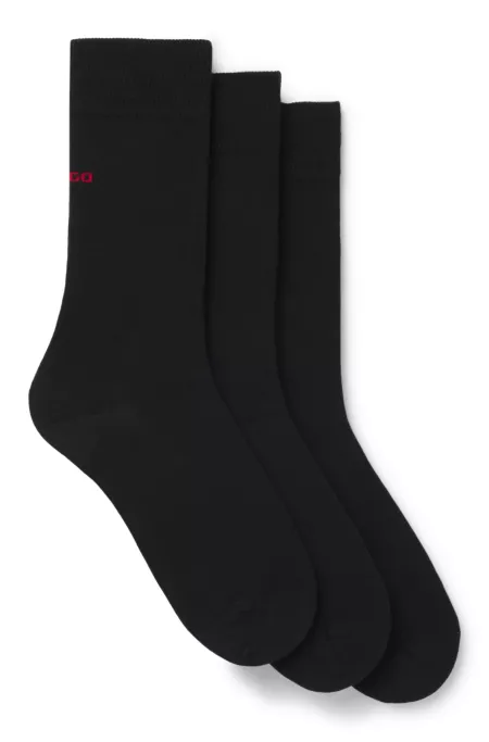 Three-pack of regular-length socks with logos