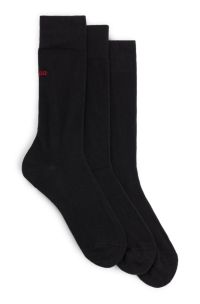 Mittelhohe Socken mit Logo-Details im Dreier-Pack, Schwarz