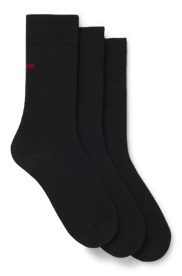 Hugo Uomo Nero Regular Logo Socks 3 Pack - Immagine 3