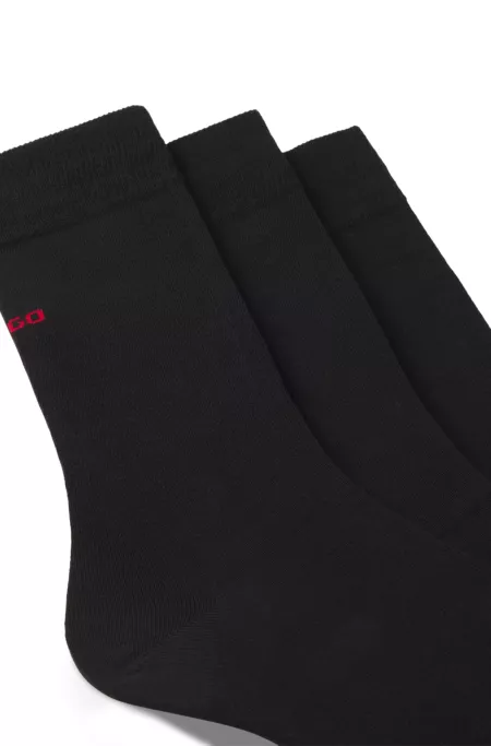 Three-pack of regular-length socks with logos