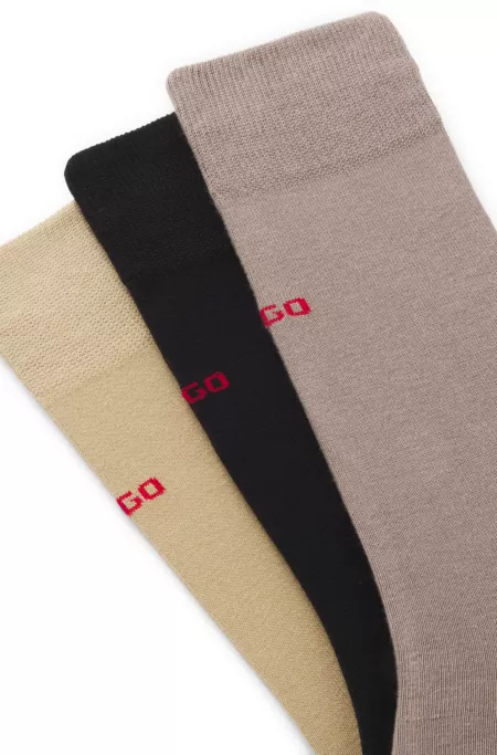 Dreierpack Socken in normaler Länge mit Logos