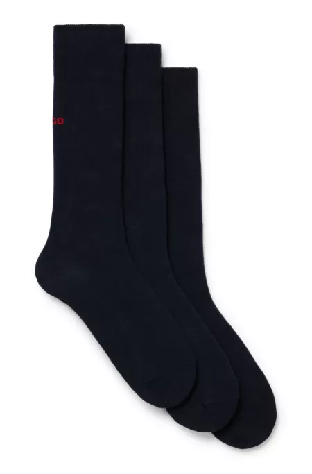 Three-pack of regular-length socks with logo details
