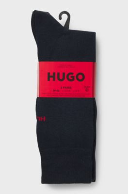 Three-pack of regular-length socks with logos, Dark Blue