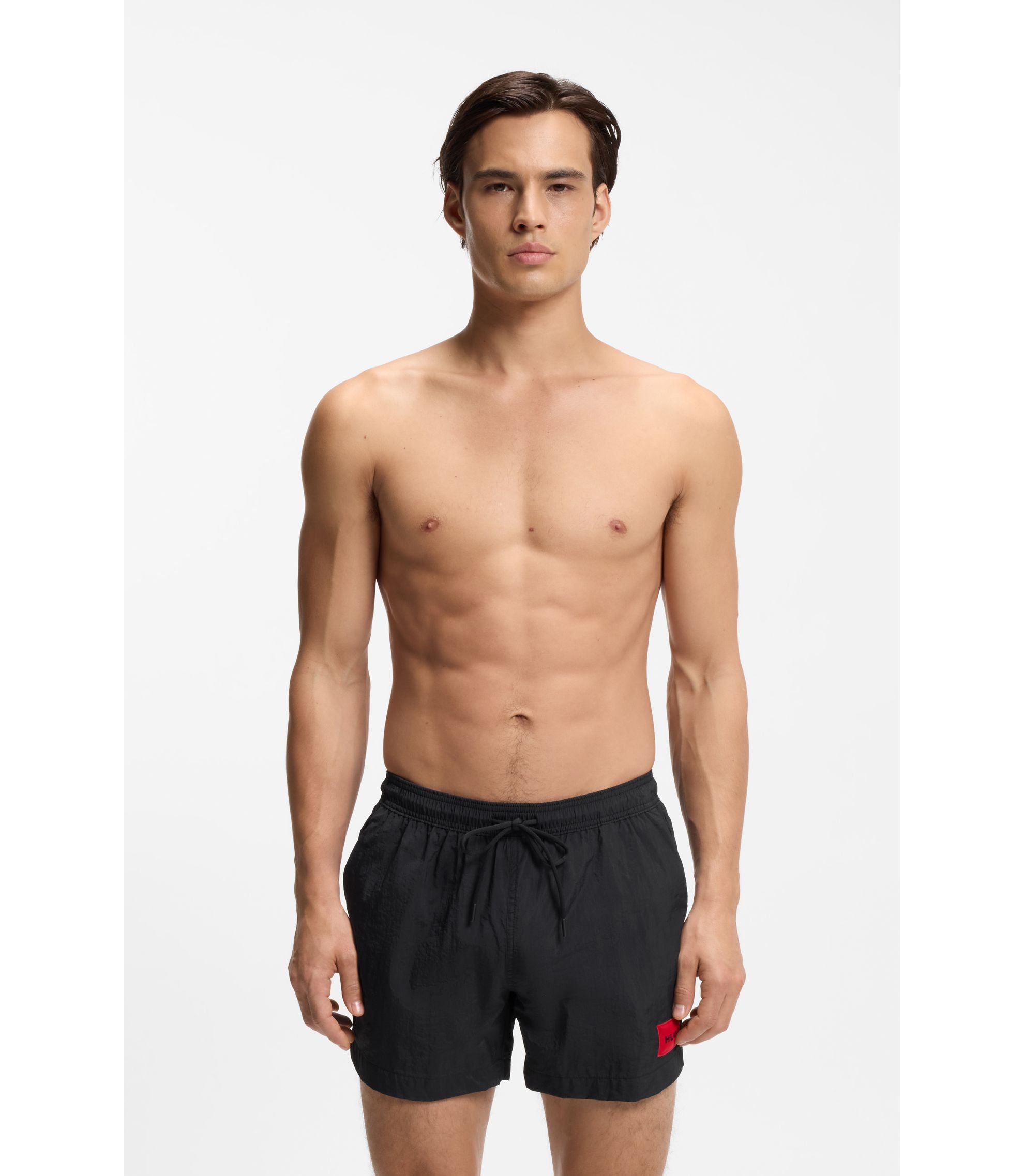 Schnell trocknende Badeshorts mit Logo-Label