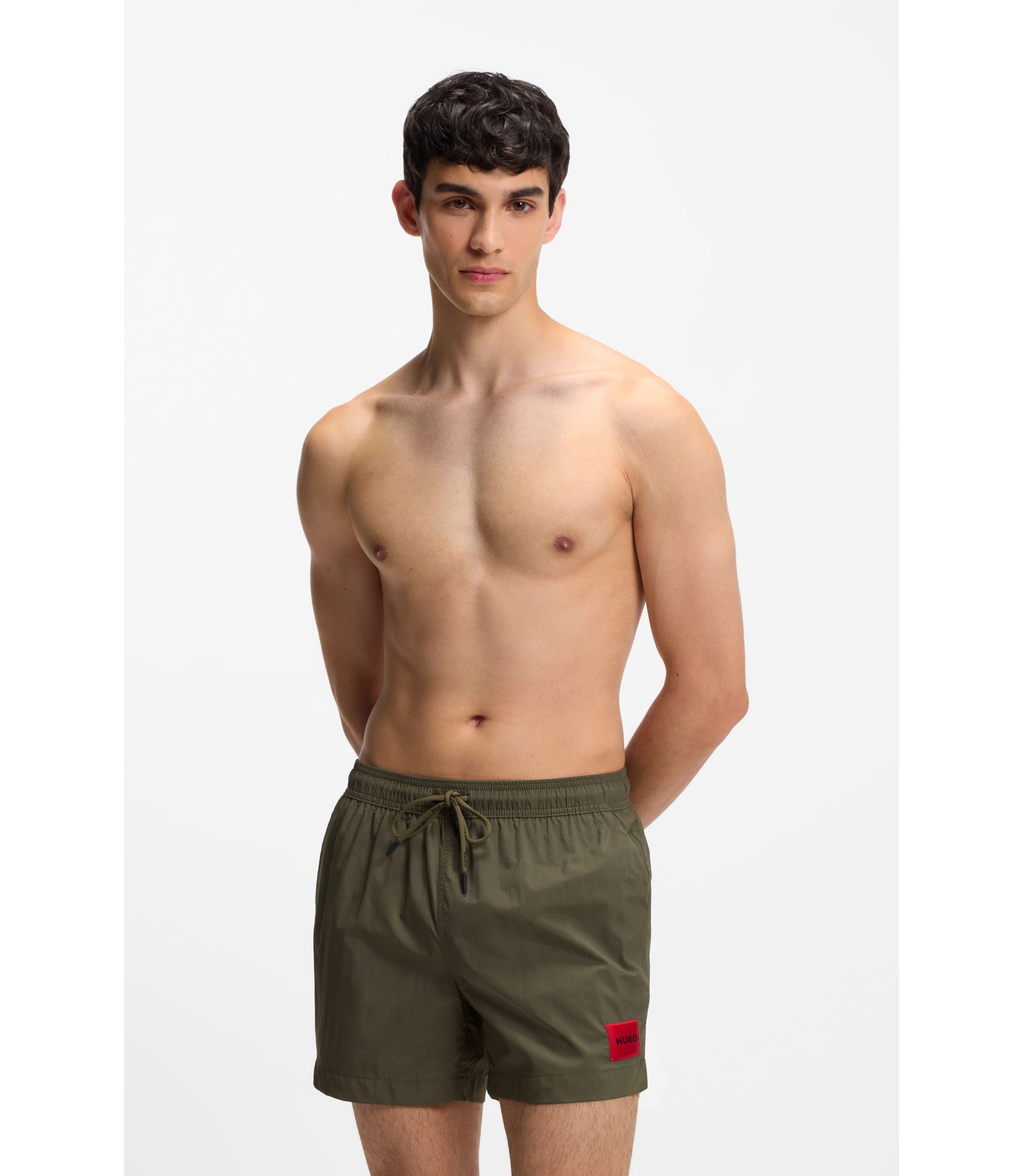 Schnell trocknende Badeshorts mit Logo-Label