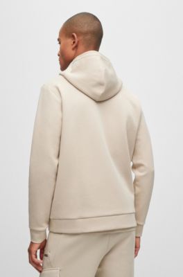 BOSS - Cotton-blend zip-up hoodie with advanced stretch