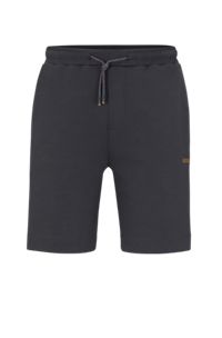 Stretch-cotton-blend shorts with tape trims, Dark Grey