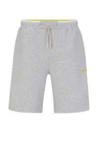 Stretch-cotton-blend shorts with tape trims, Light Grey