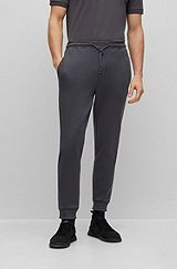 Cotton-blend tracksuit bottoms with side-stripe tape, Dark Grey
