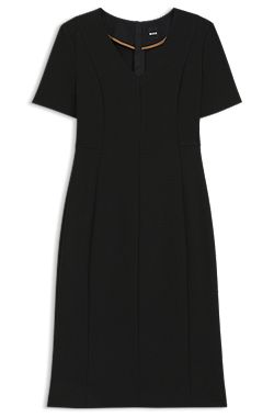 Kleid aus elastischem Gewebe mit V-Ausschnitt