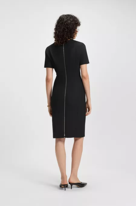 V-neck dress in stretch fabric