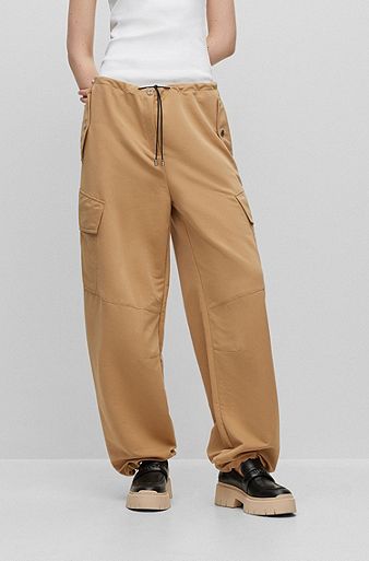 Wide-leg cargo trousers in a baggy fit, Light Beige