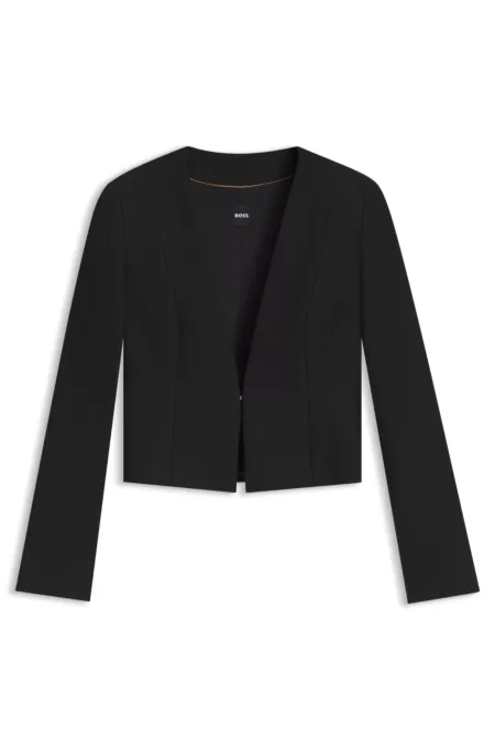 Slim-fit cropped jacket in stretch fabric