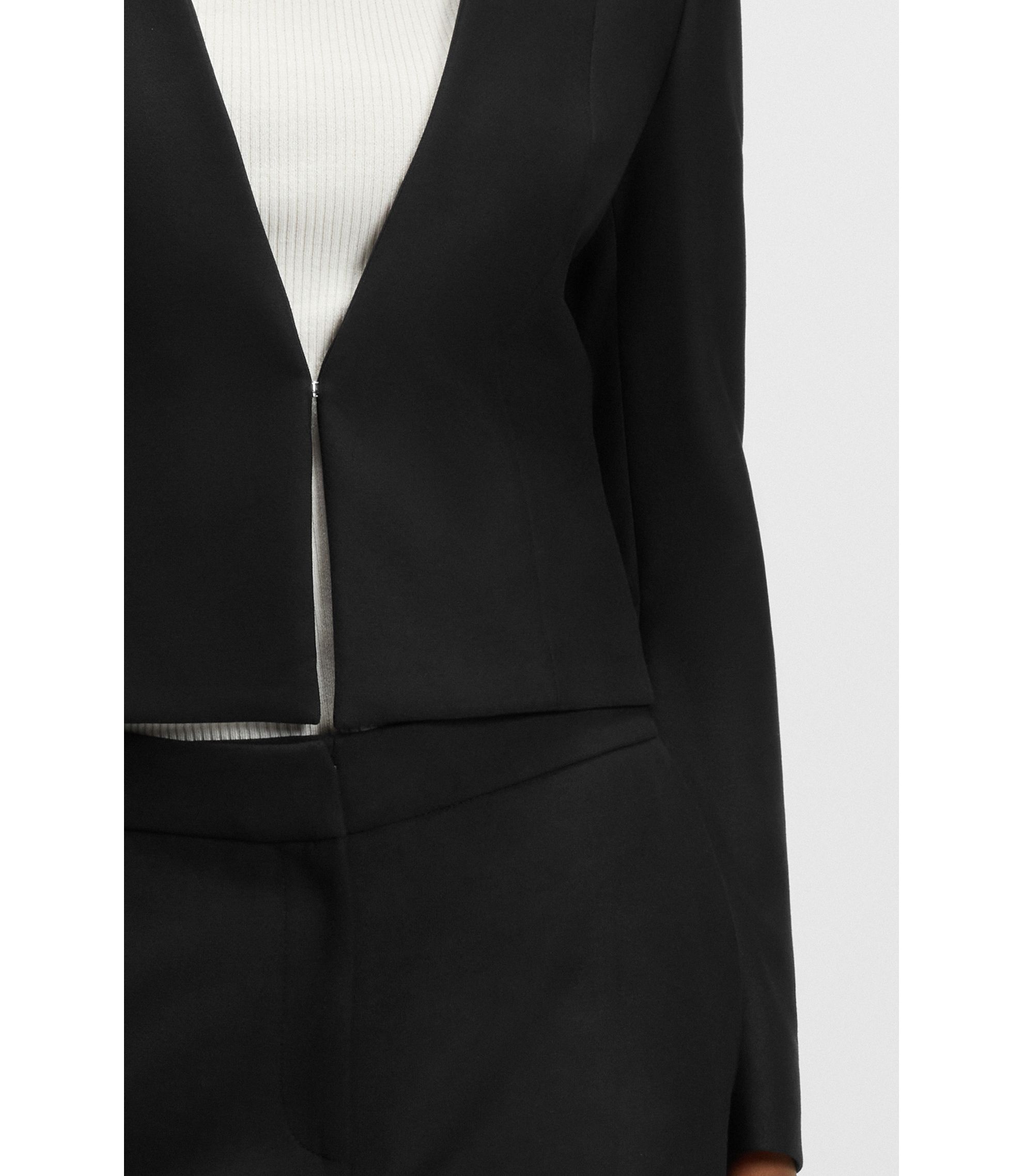 BOSS - スリムフィット クロップドジャケット ストレッチファブリック