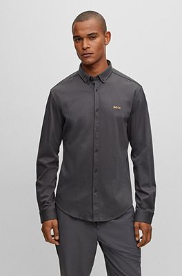 hugo boss black button down shirt