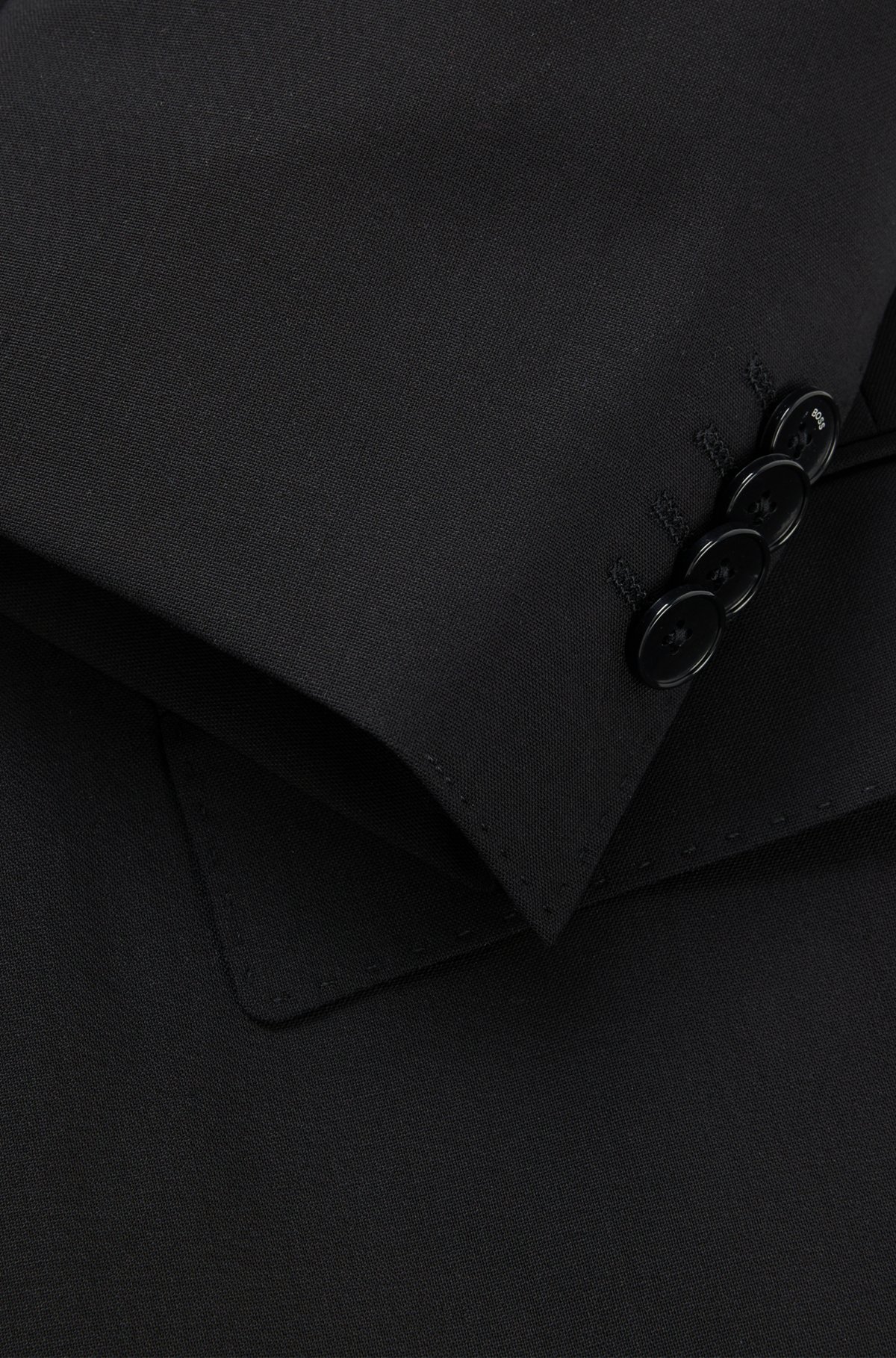 BOSS - スリムフィットスーツ ストレッチバージンウール - ブラック BOSS - スリムフィットスーツ ストレッチバージンウール - ブラック
