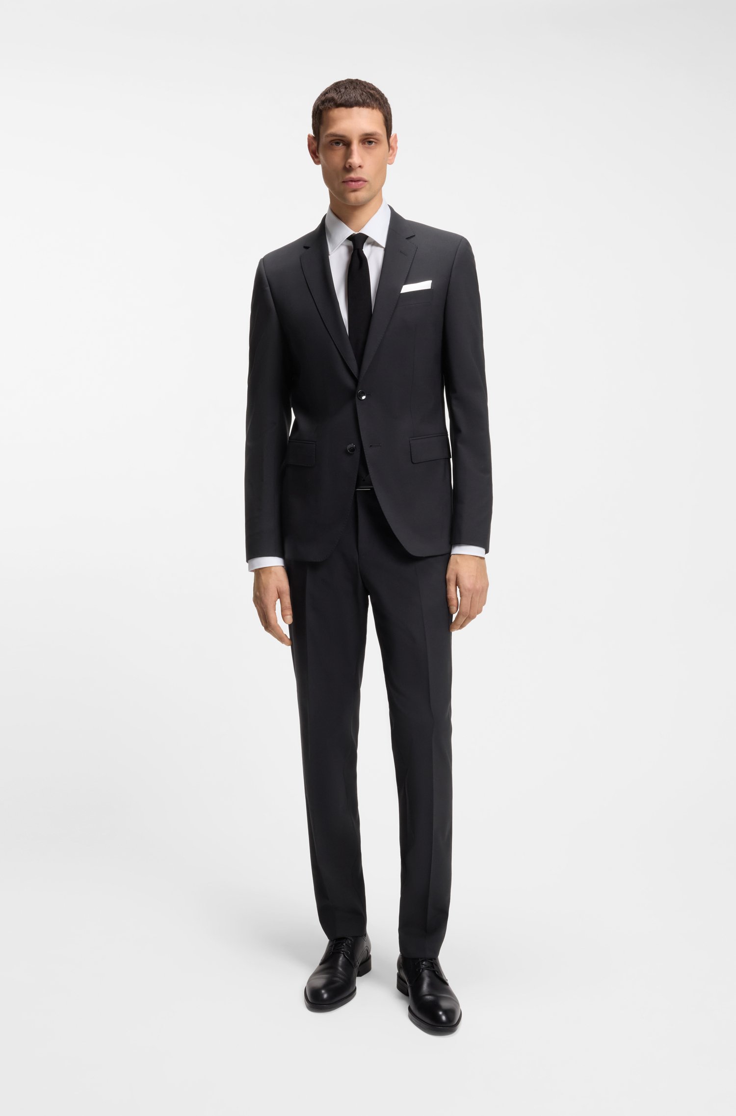 Boss Two-piece slim-fit suit in stretch wool kostymer herr