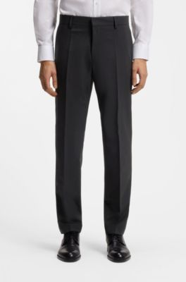 Slim-Fit Zweiteiler aus Stretch-Wolle, Schwarz