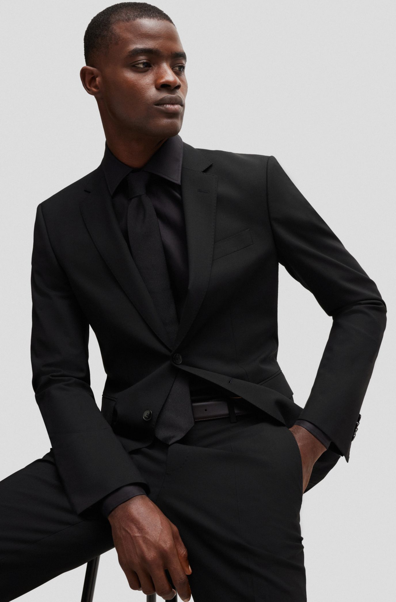 Hugo boss suits black new arrivals