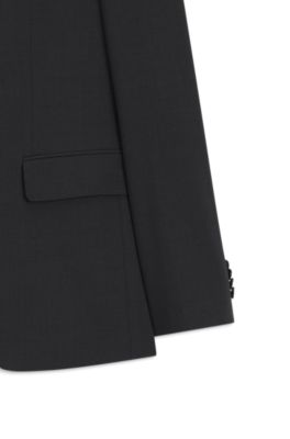 Slim-Fit Zweiteiler aus Stretch-Wolle, Dunkelgrau