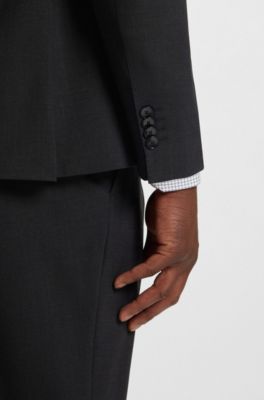 Slim-Fit Zweiteiler aus Stretch-Wolle, Dunkelgrau