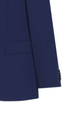Costume Slim deux pi&egrave;ces en mohair stretch, Bleu