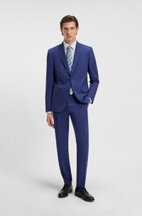 Slim-Fit Zweiteiler aus Stretch-Schurwolle, Dunkelblau