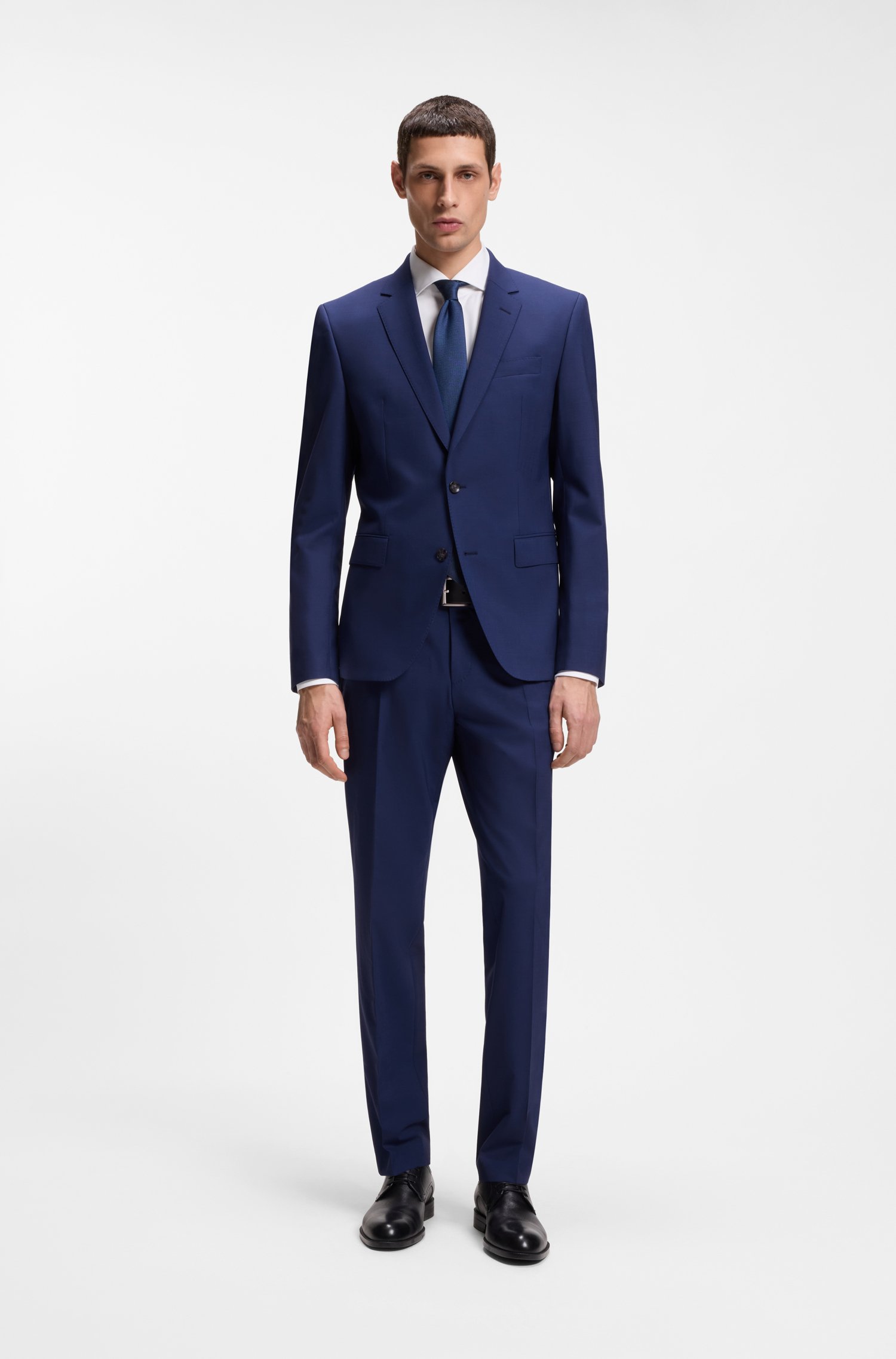 Boss Two-piece slim-fit suit in stretch wool kostymer herr